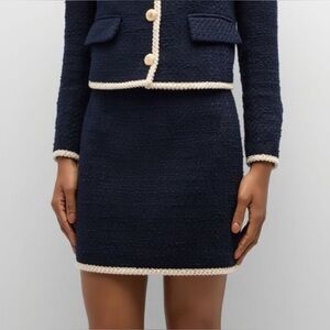 NWT Veronica Beard Favorite Roman Tweed navy blue skirt sz 0